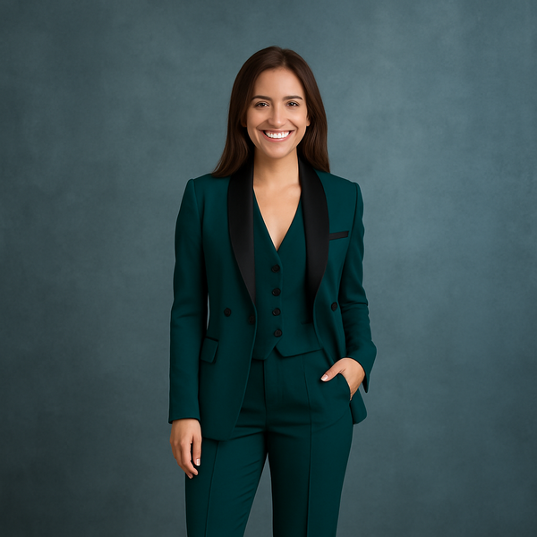 Women's 3 Piece Teal Prom Event Suits