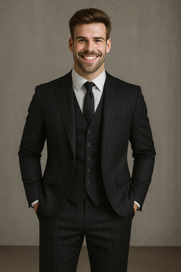 Men's Business Black lining 3 Piece Suits