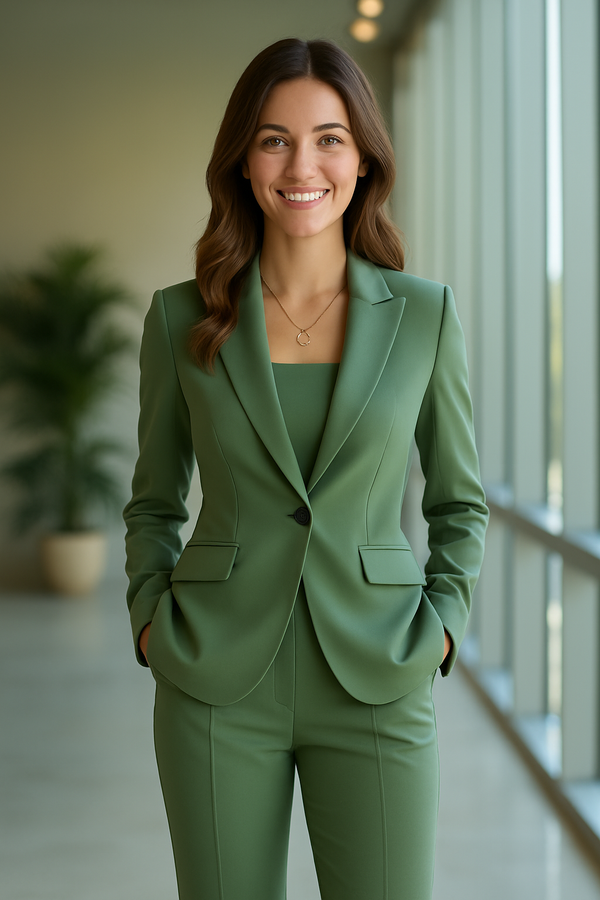 Women's 2 Piece Sage Green Suits